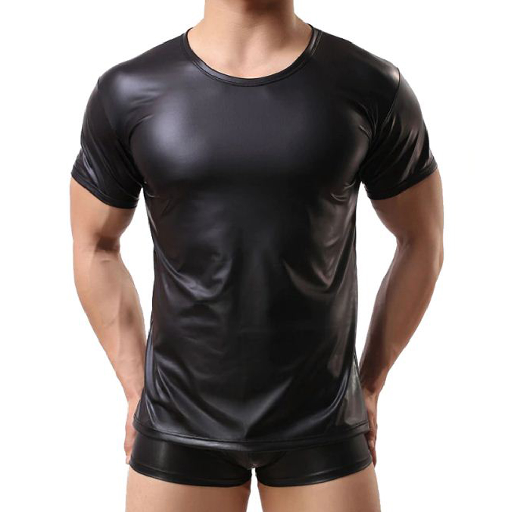 Men's PU Leather T-Shirt-XPO-PU-001